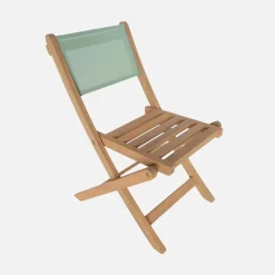 Set mesa de jardín bistró infantil de madera de acacia con 2 sillas