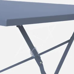 Set mesa de jardín bistró plegable de acero con 4 sillas, 110cm