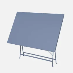 Set mesa de jardín bistró plegable de acero con 4 sillas, 110cm