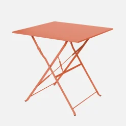 Set mesa de jardín bistró plegable de acero con 2 sillas, 70cm
