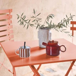 Set mesa de jardín bistró plegable de acero con 2 sillas, 70cm
