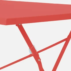 Set mesa de jardín bistró plegable de acero con 4 sillas, 110cm