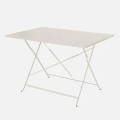 Set mesa de jardín bistró plegable de acero con 4 sillas, 110cm