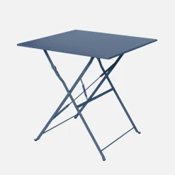 Set mesa de jardín bistró plegable de acero con 2 sillas, 70cm