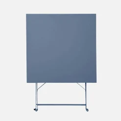 Set mesa de jardín bistró plegable de acero con 2 sillas, 70cm