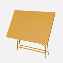 Set mesa de jardín bistró plegable de acero con 4 sillas, 110cm