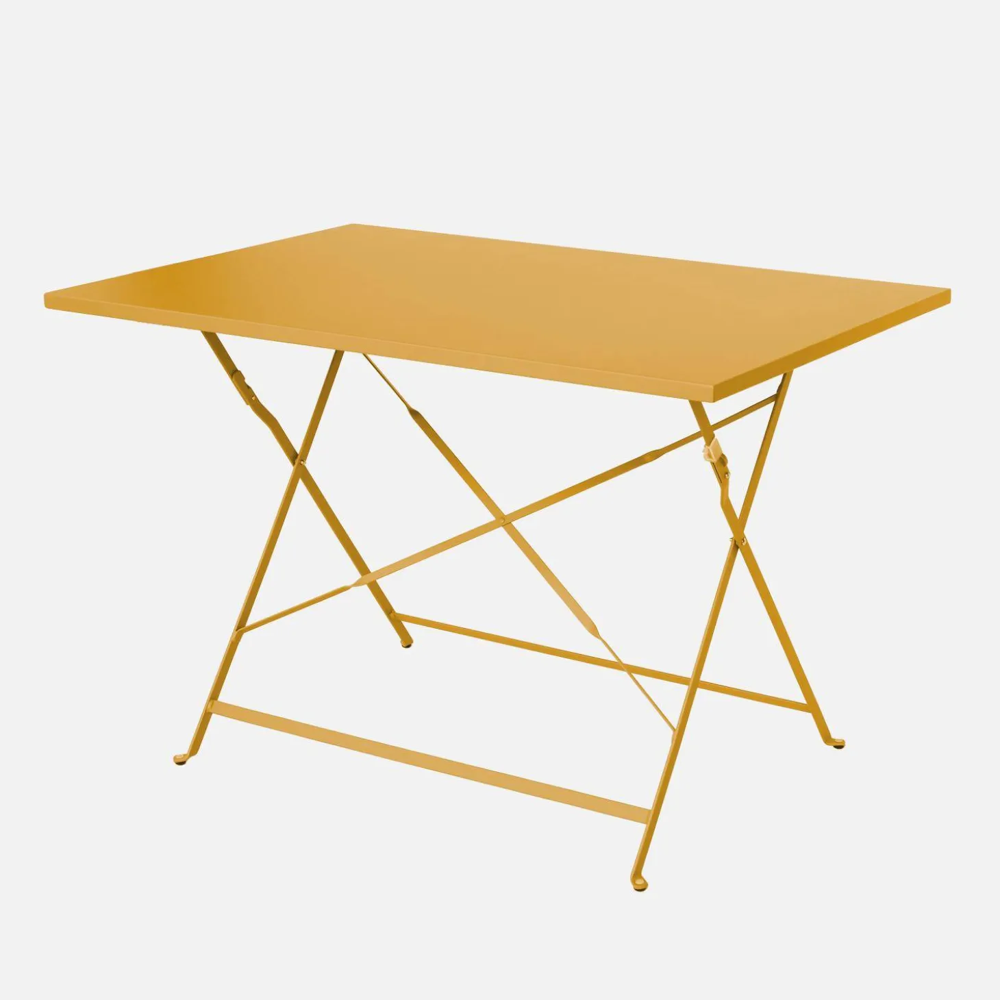 Set mesa de jardín bistró plegable de acero con 4 sillas, 110cm
