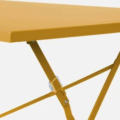 Set mesa de jardín bistró plegable de acero con 4 sillas, 110cm