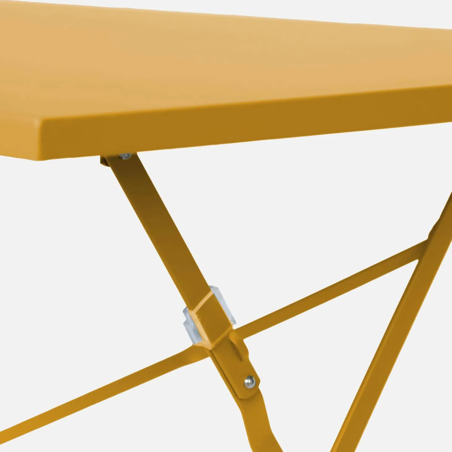 Set mesa de jardín bistró plegable de acero con 4 sillas, 110cm