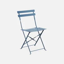 Set mesa de jardín bistró plegable de acero con 4 sillas, 110cm