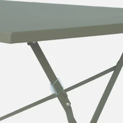 Set mesa de jardín bistró plegable de acero con 4 sillas, 110cm