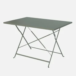 Set mesa de jardín bistró plegable de acero con 4 sillas, 110cm