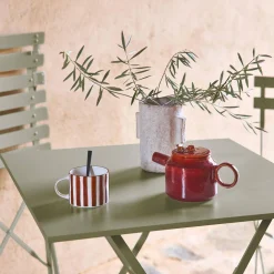 Set mesa de jardín bistró plegable de acero con 2 sillas, 70cm