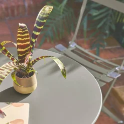 Set mesa de jardín bistró plegable de acero con 2 sillas, ø60cm