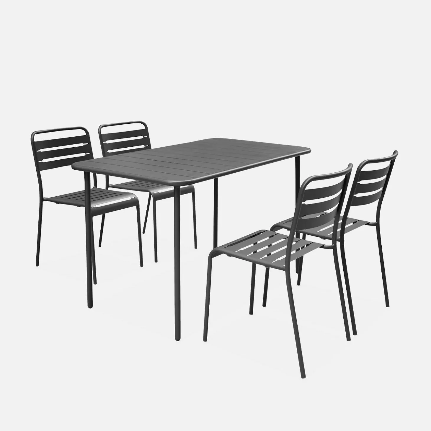 Set mesa de jardín de metal 120cm con 4 sillas