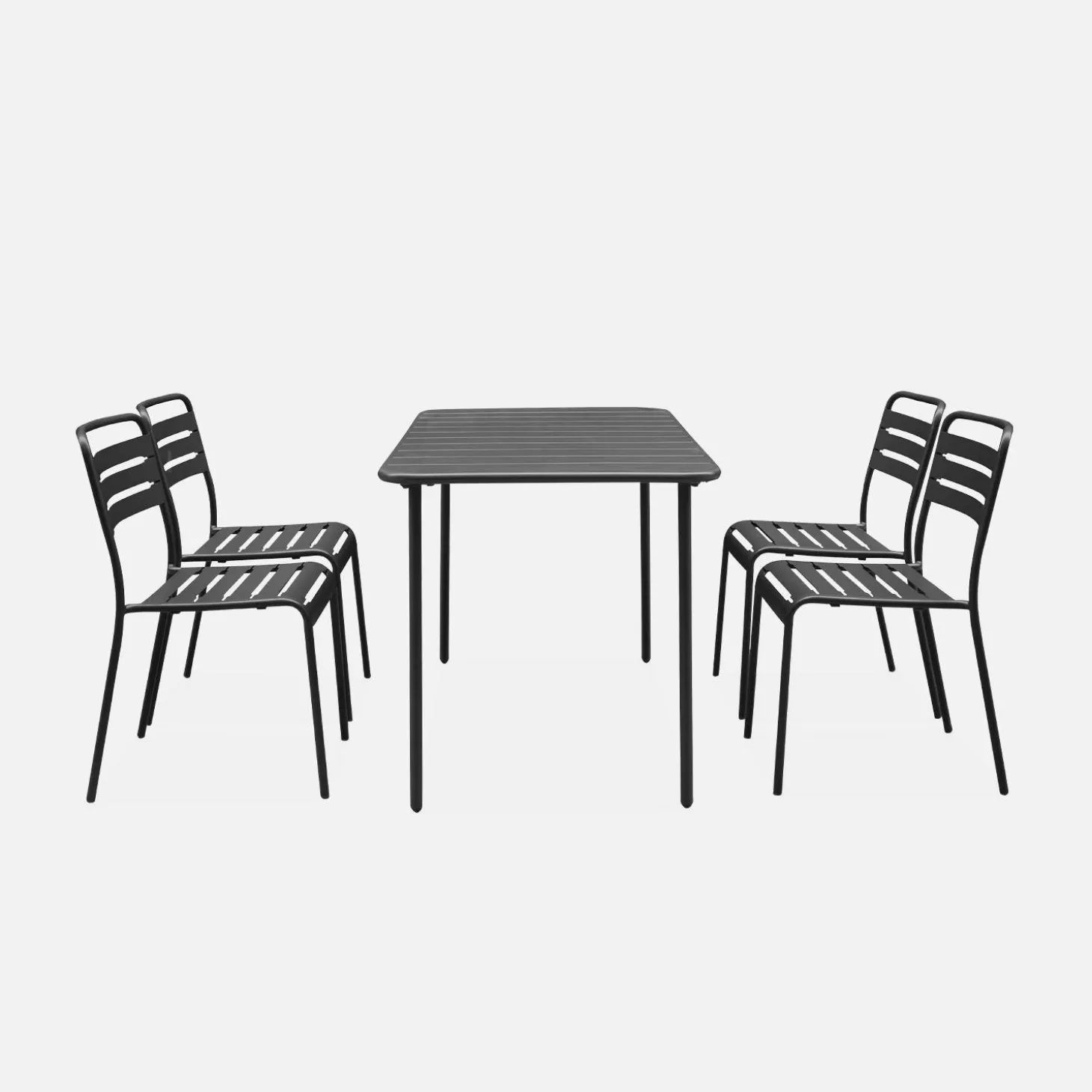 Set mesa de jardín de metal 120cm con 4 sillas