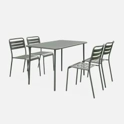 Set mesa de jardín de metal 120cm con 4 sillas