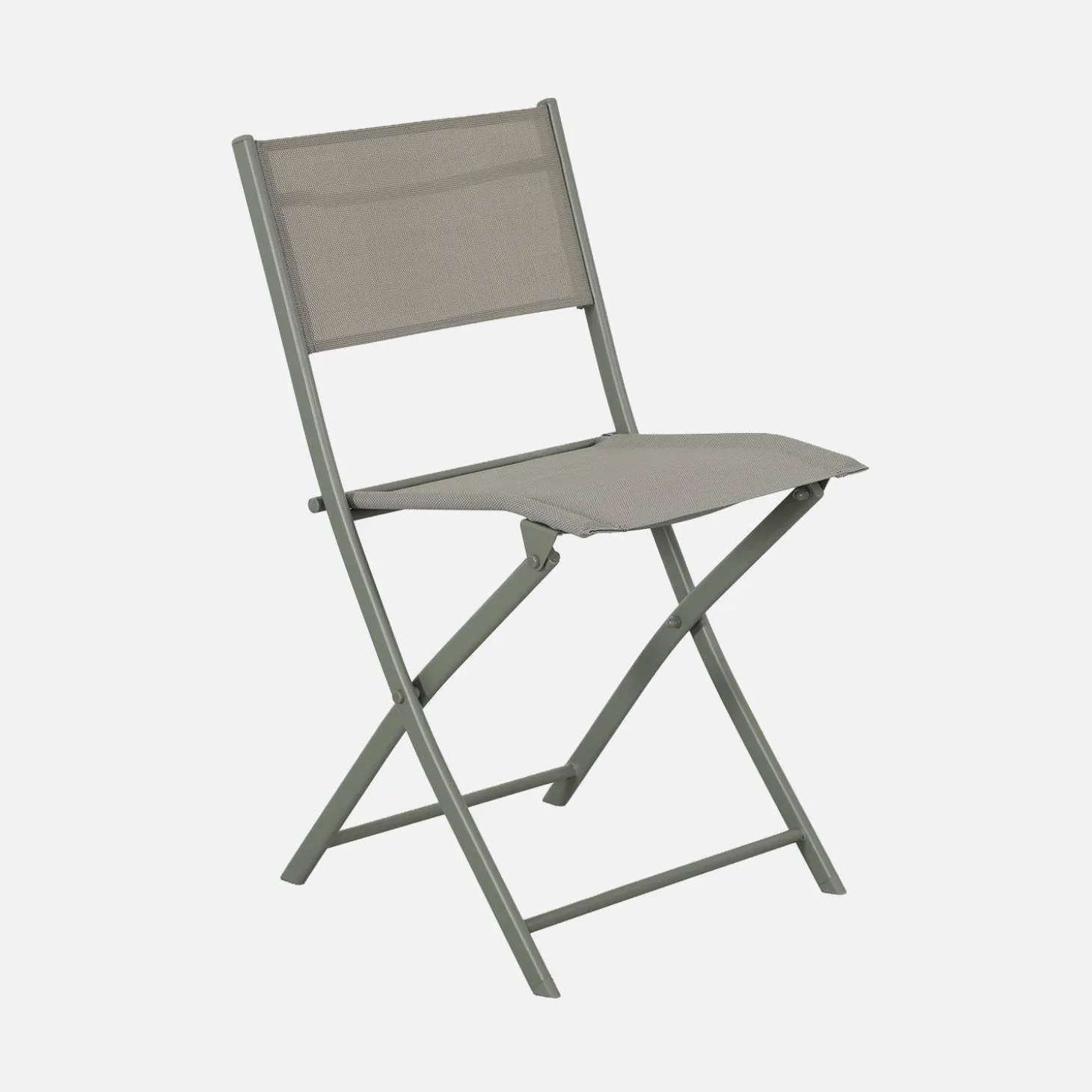 Set mesa de jardín plegable de textileno y acero con 4 sillas
