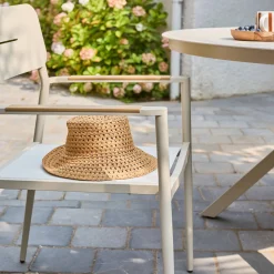Set mesa de jardín redonda de aluminio y vidrio con 6 sillas