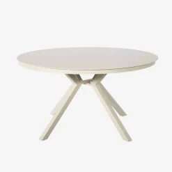 Set mesa de jardín redonda de aluminio y vidrio con 6 sillas