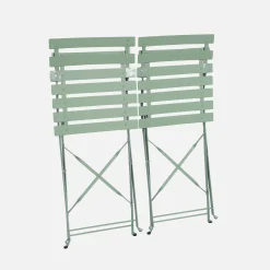 Set sillas de jardín plegables de metal, 2 asientos