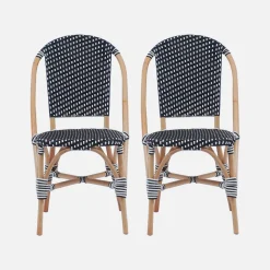 Silla bistró de ratán y polirratán, set de 2