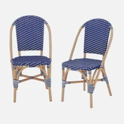 Silla bistró de ratán y polirratán, set de 2