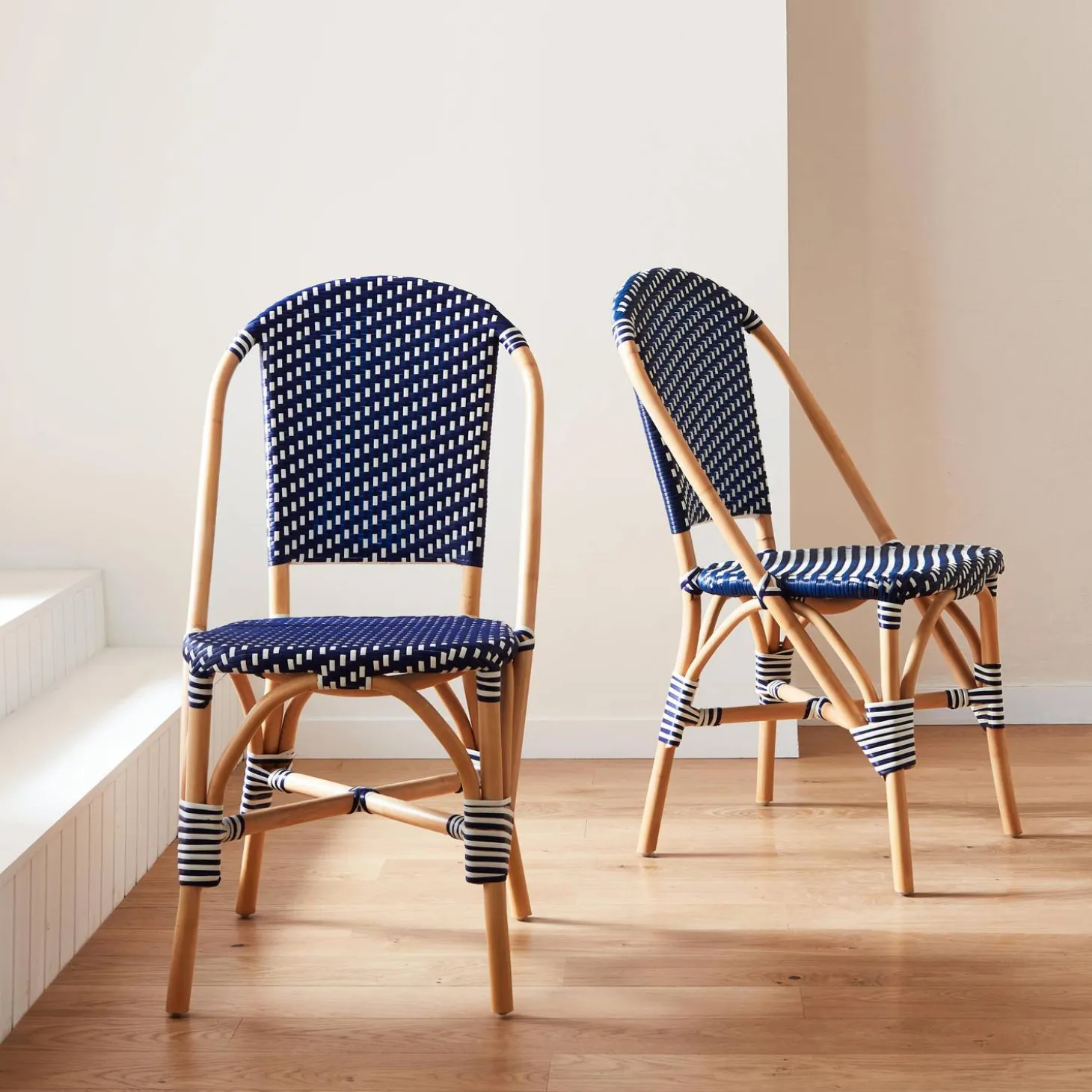 Silla bistró de ratán y polirratán, set de 2