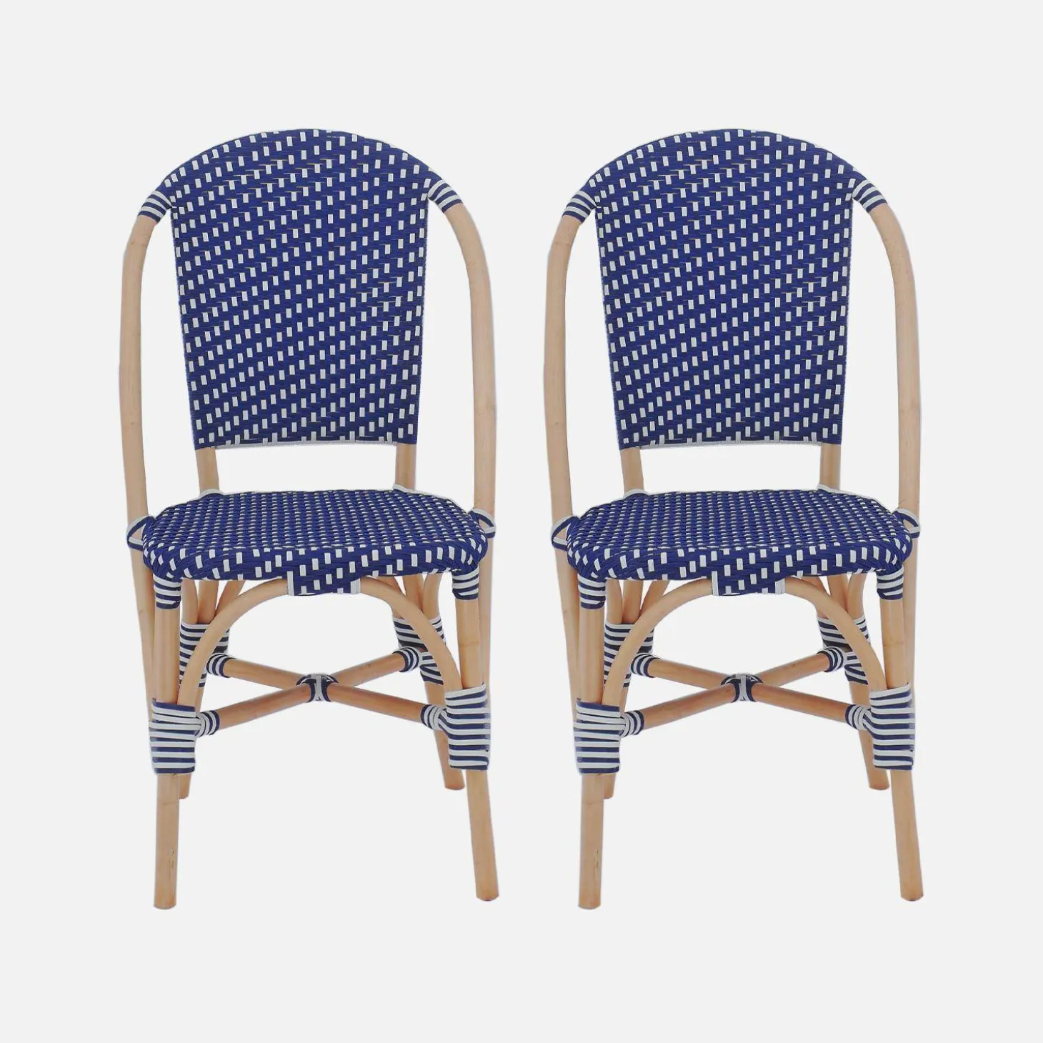 Silla bistró de ratán y polirratán, set de 2