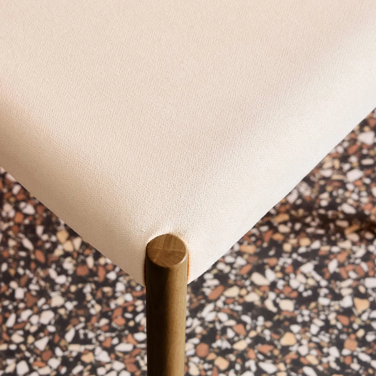 Silla bohemia de madera de hevea y tela simple, set de 2