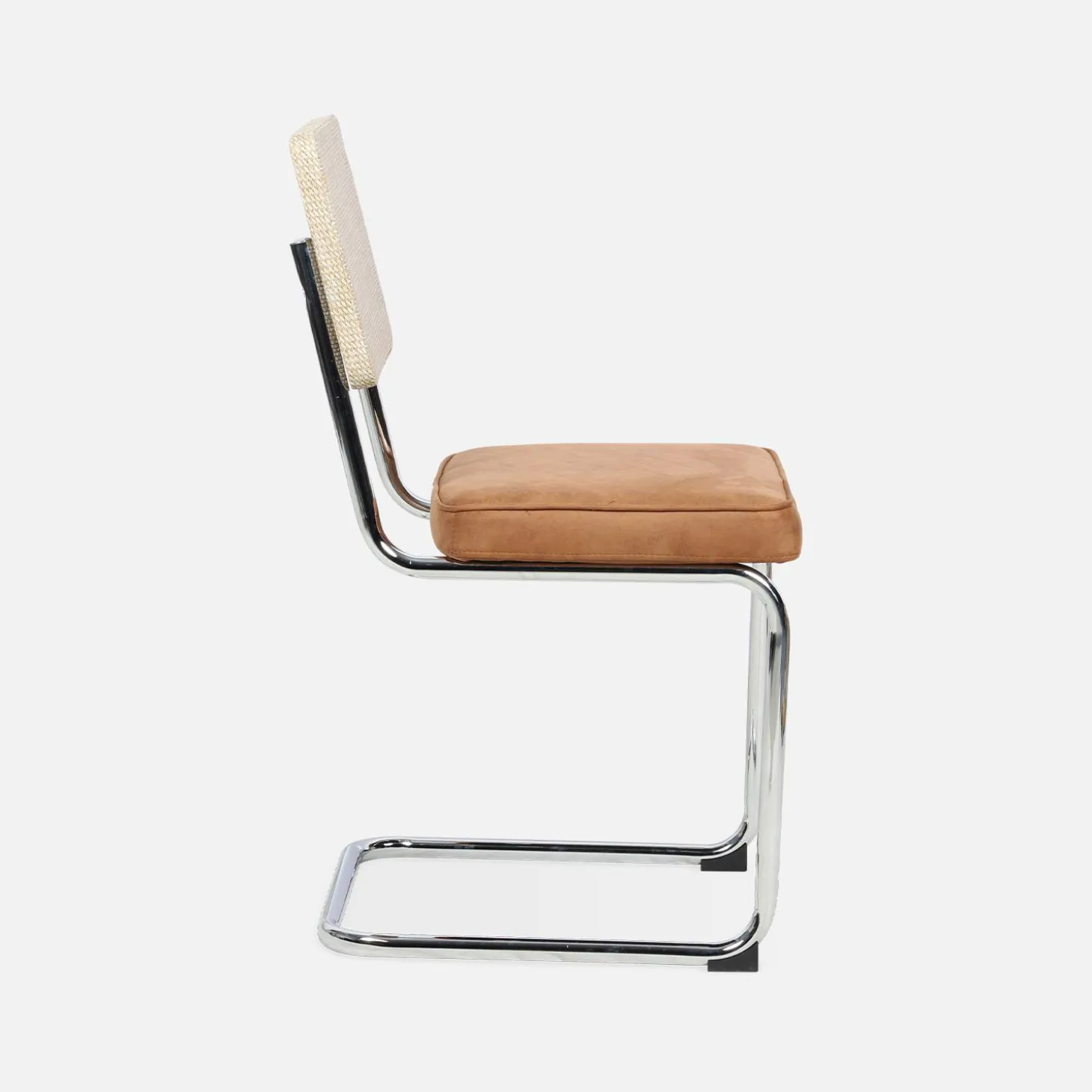 Silla cantilever con respaldo efecto ratán, set de 2