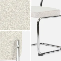 Silla cantilever con rizos texturizados, set de 2