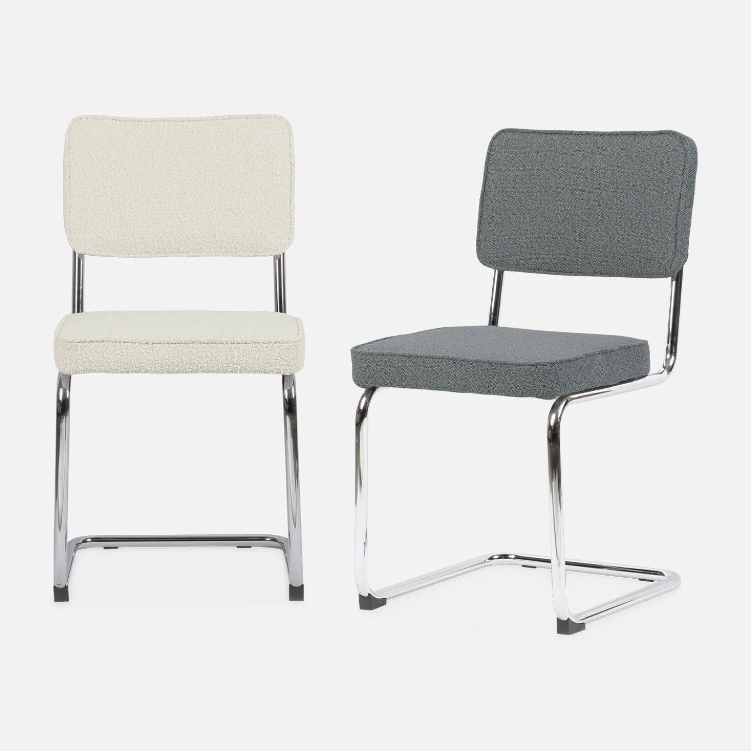 Silla cantilever con rizos texturizados, set de 2