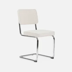 Silla cantilever con rizos texturizados, set de 2