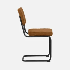 Silla cantilever de borreguito texturizado, set de 2