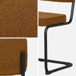 Silla cantilever de borreguito texturizado, set de 2