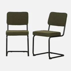 Silla cantilever de borreguito texturizado, set de 2