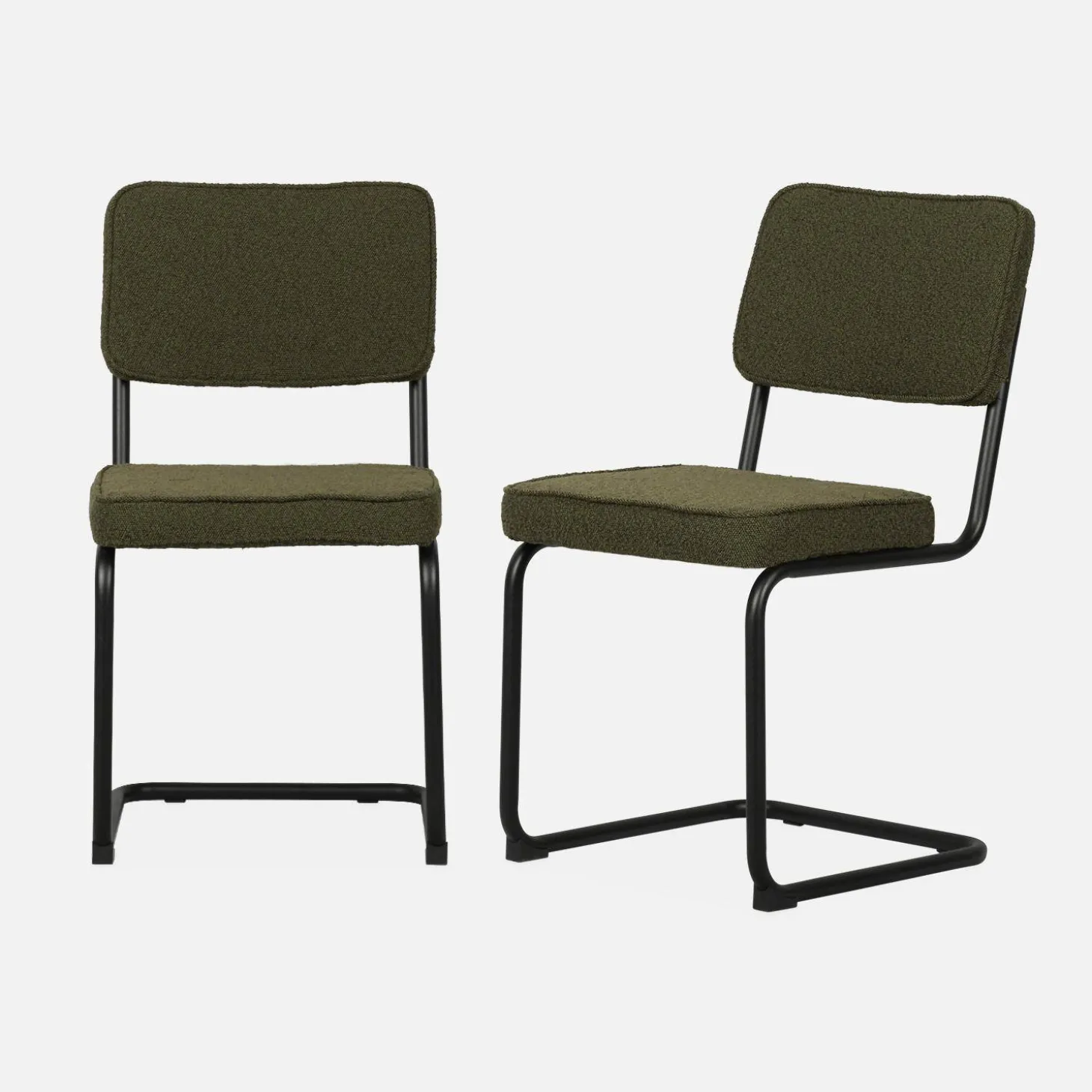 Silla cantilever de borreguito texturizado, set de 2
