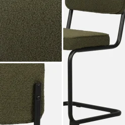 Silla cantilever de borreguito texturizado, set de 2