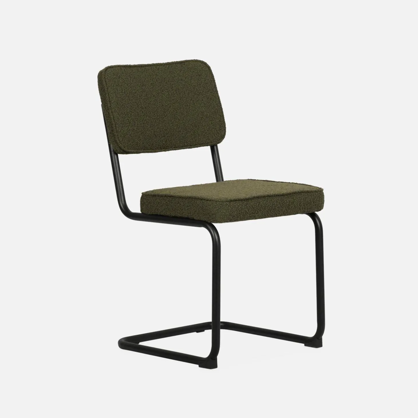 Silla cantilever de borreguito texturizado, set de 2
