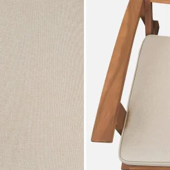 Silla con reposapiés de madera, set de 2