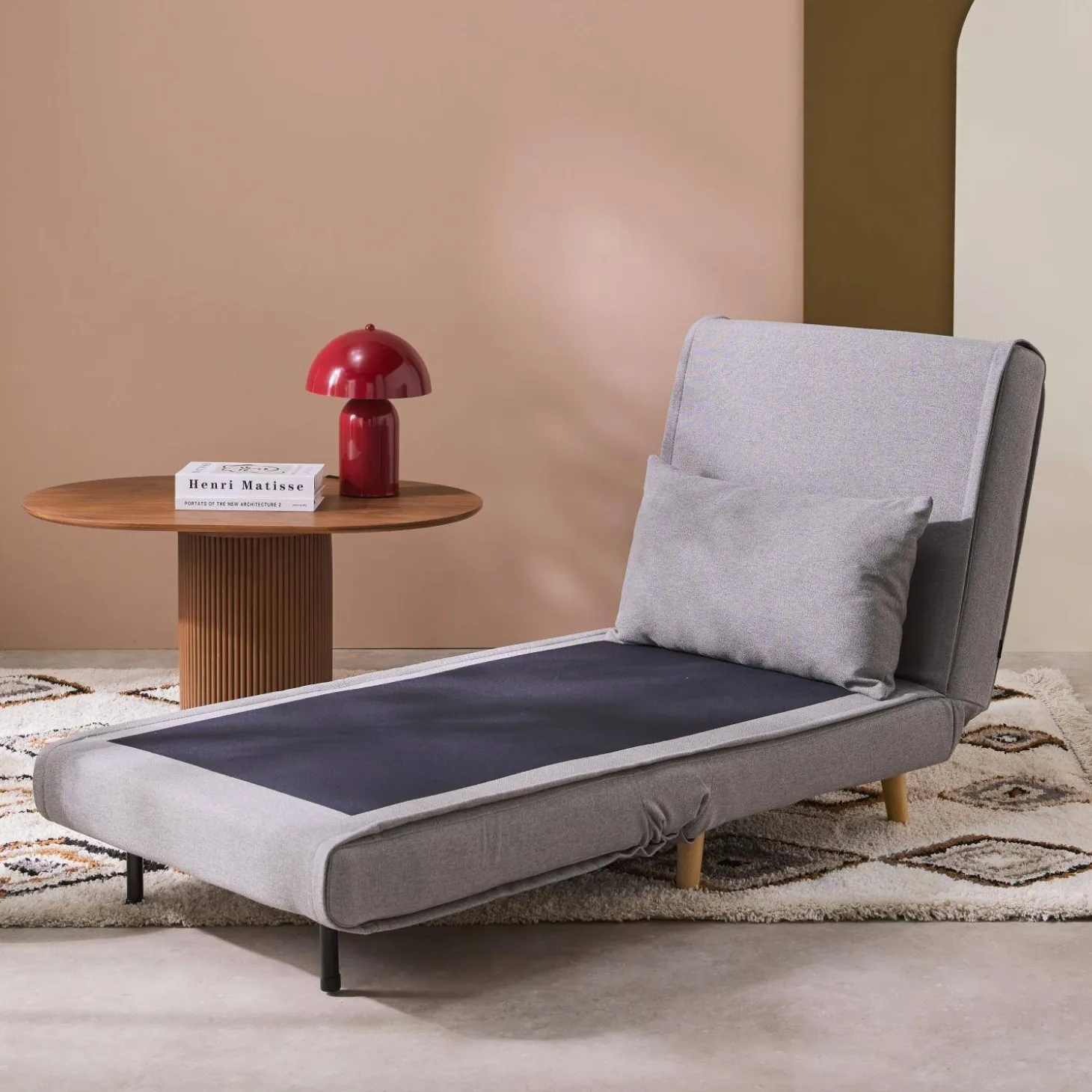 Silla convertible en cama tela base madera