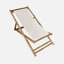 Silla de bambú plegable y multiposicional, set de 2