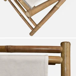 Silla de bambú plegable y multiposicional, set de 2