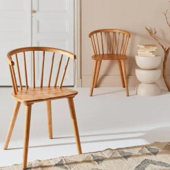 Silla de bar de madera, set de 2