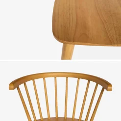 Silla de bar de madera, set de 2