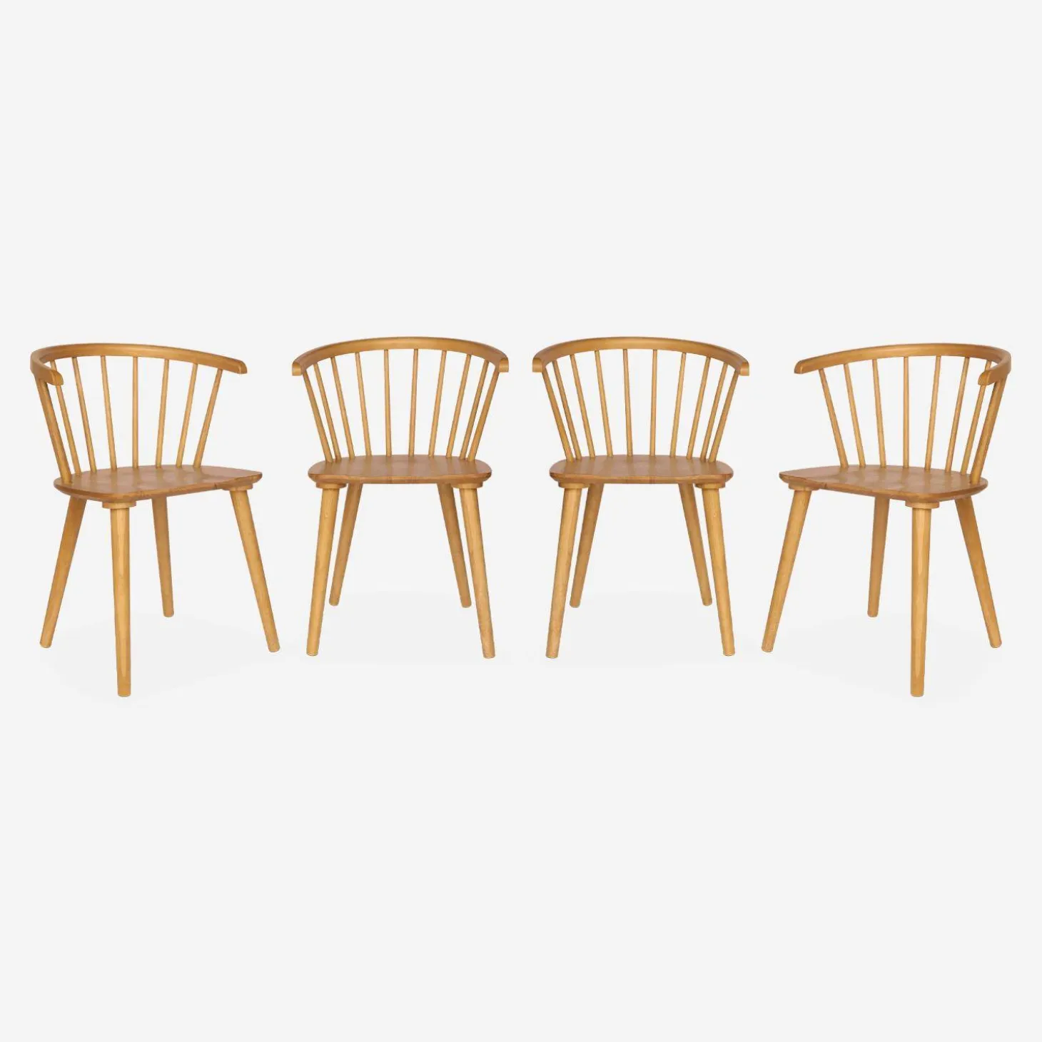 Silla de bar de madera, set de 4