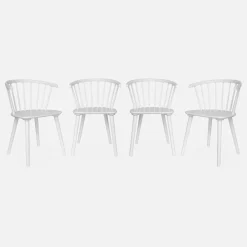 Silla de bar de madera, set de 4