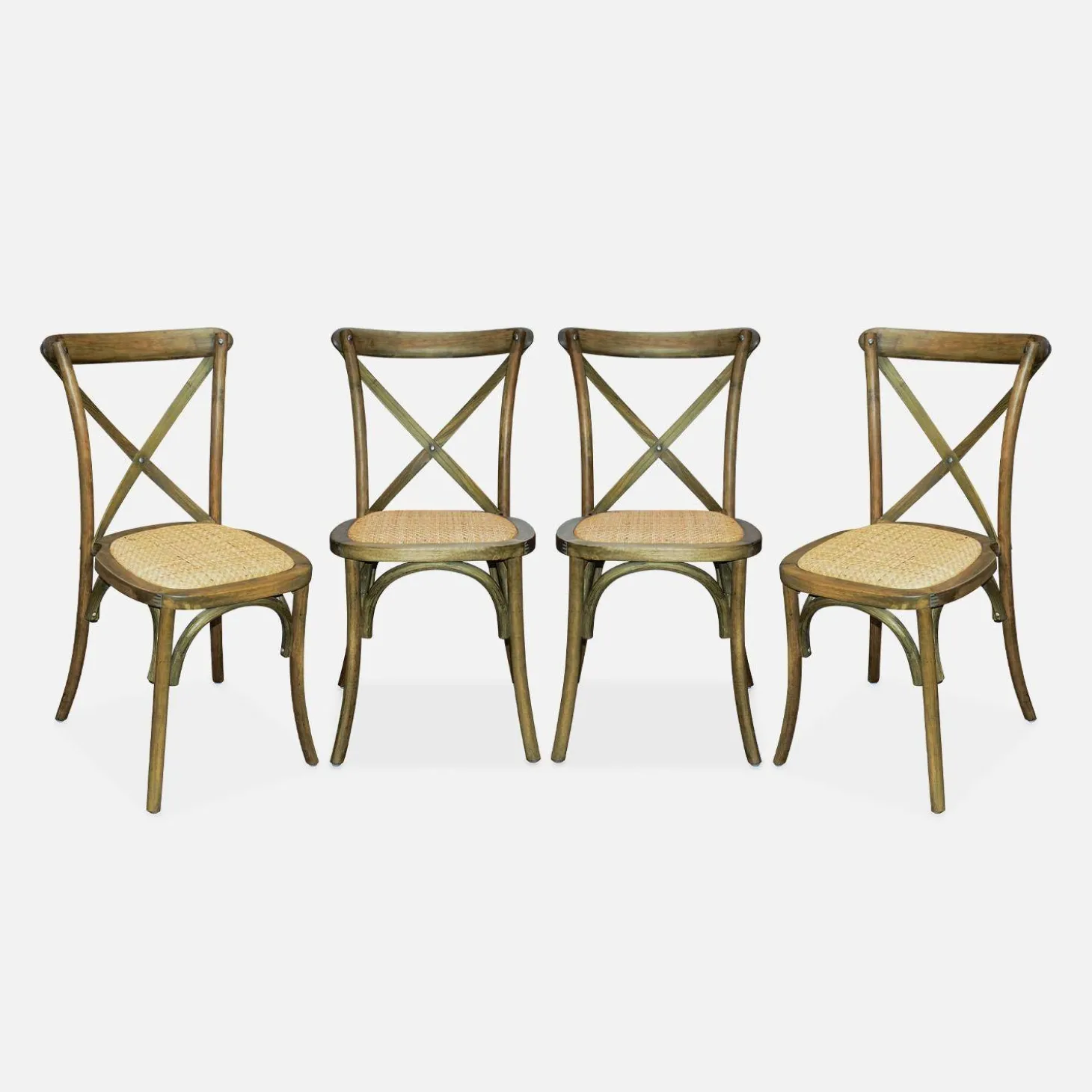 Silla de bistró vintage de madera, set de 4