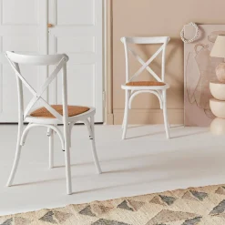 Silla de bistró vintage de madera, set de 2